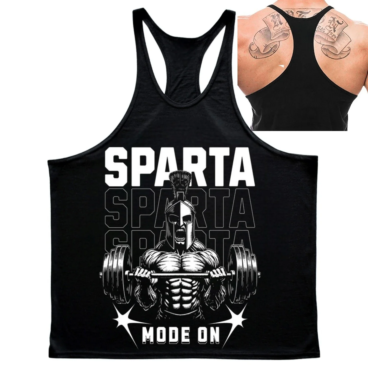 

Men's Spartan_God of War Graphic Tank Top Gym Fitness Sleeveless Shirt Breathable Stylish Comfortable for Bodybuilding Workout