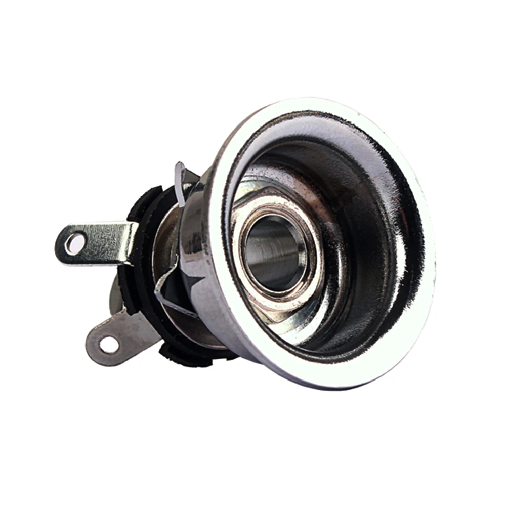 

1Pcs 6.35mm Guitar Jack Socket Chrome Nut Output Stereo Jack Replacement for Electric Guitar Bass Acoustic Instruments