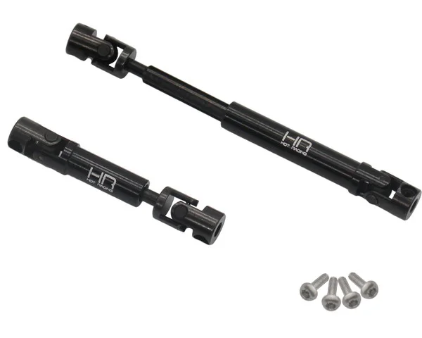 HR SXTF37M01 Steel Center Driveshaft L+Med U-Joint for SCX24 JLU/C10/Gladiator (1 set, Med shaft NOT for Deadbolt)