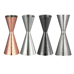 Integrated-Style Jigger Double Cocktail Jigger Bar Measure with Etched Pattern Bar Tools