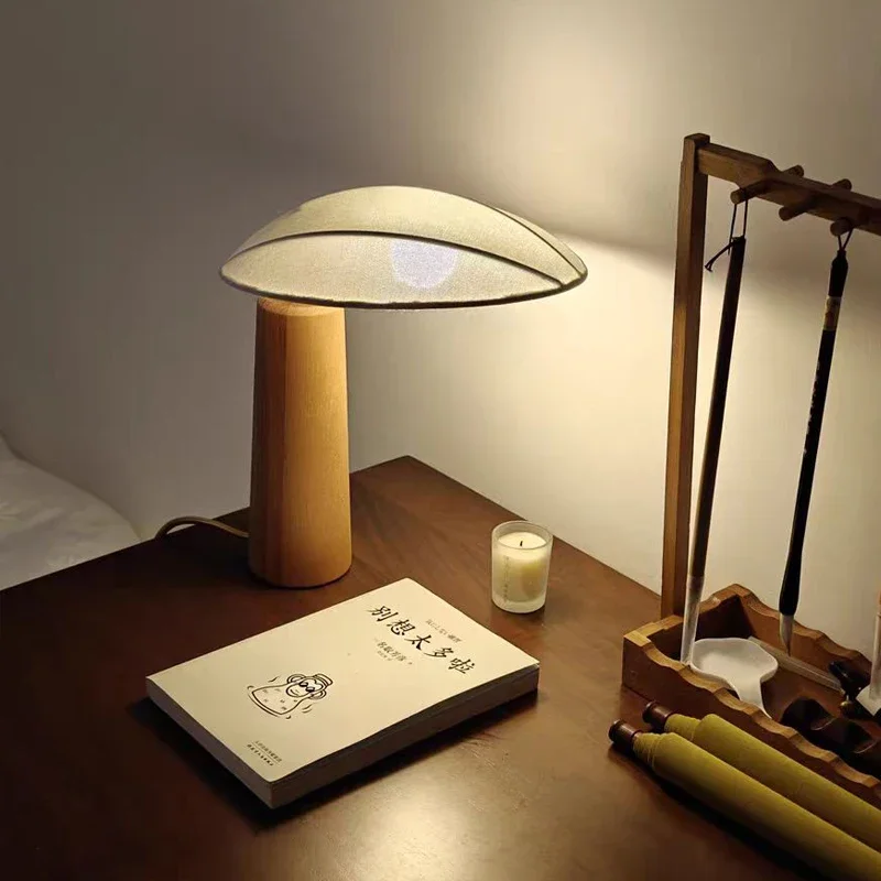مصمم وابي سابي خمر الرجعية مكتب خشبي ضوء LED E27 زن الفن ديكور الجدول مصباح المعيشة/غرفة الشاي الأرائك دراسة استوديو بار