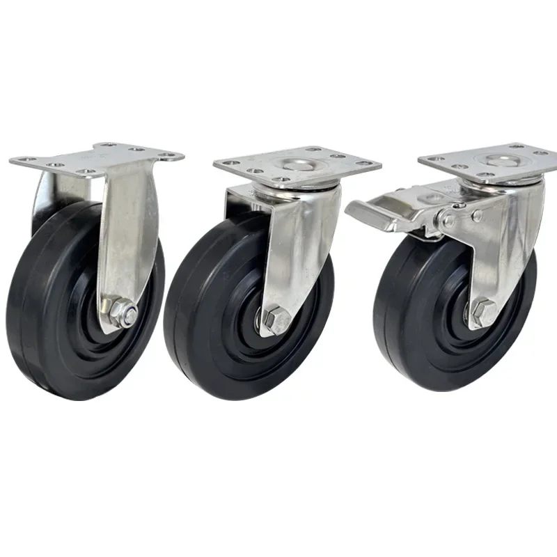 4pcs 4inch medium304 stainless steel ESD Anti_static/conductive caster mute no rust silent wheel swivel brake Industrial casters