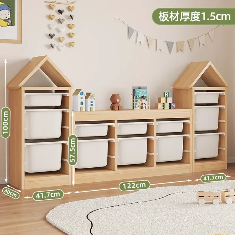 Children's storage cabinet Solid wood large-capacity drawer bookshelf Storage rack Combination rack Baby finishing cabinet