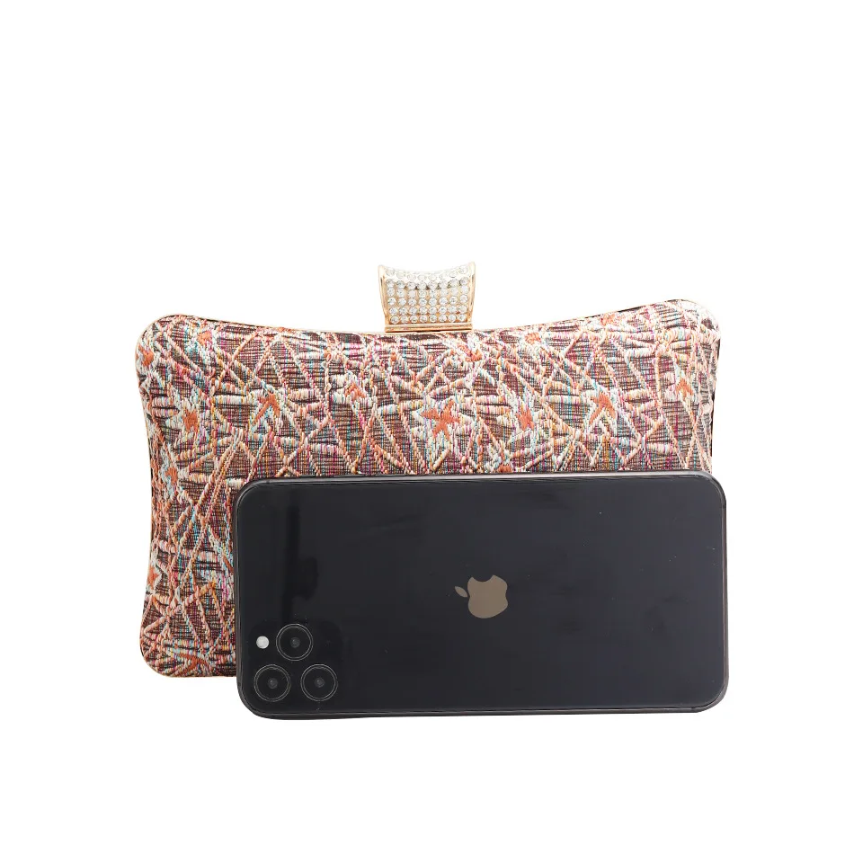 

Hand-Embroidered Diamond Clutch - Shoulder Bag With Chain & Cosmetic Storage For Evening Dresses Luxury Evening Purse For Women