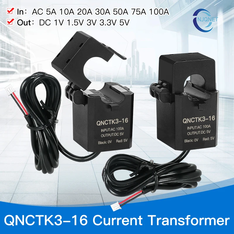 Split Core Current Transformer AC 10A 20A 30A 50A 100A Output DC 3.3V 5V Open Type Current Transformer Clamp CT