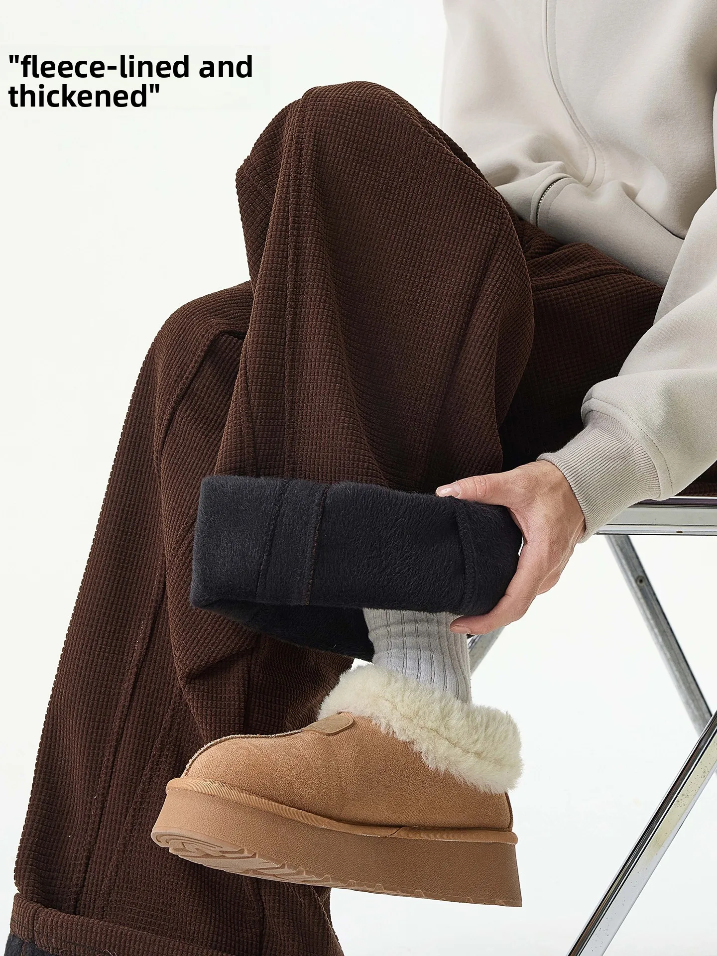 

Мужские спортивные брюки в стиле ретро, японские, с начесом, прямого кроя, повседневные, свободные, широкие штаны