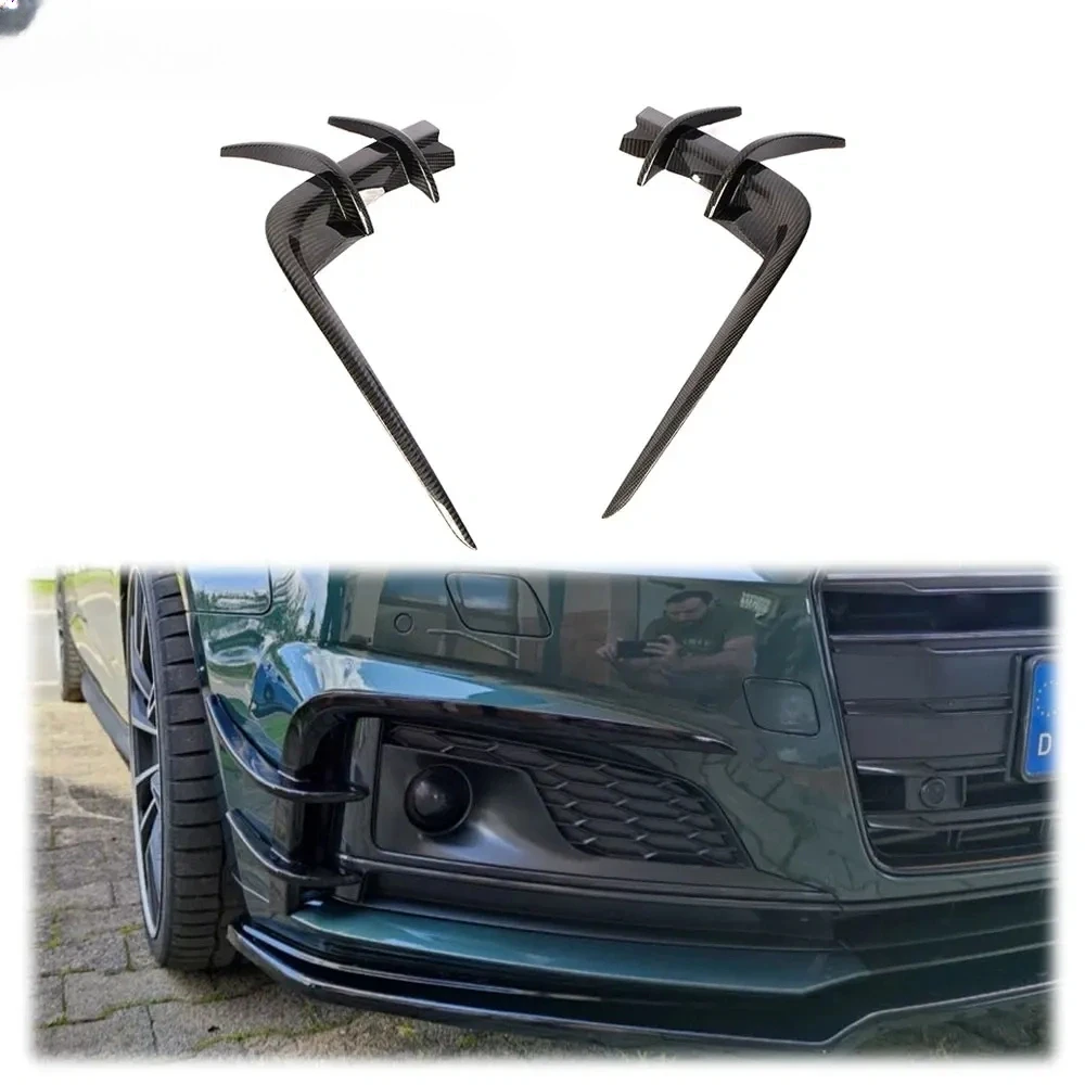 

Carbon Fiber Front Bumper Candards Fog Grill Cover Trims for Audi A5 Sline S5 2017 - 2019 Bumper Fins Vents
