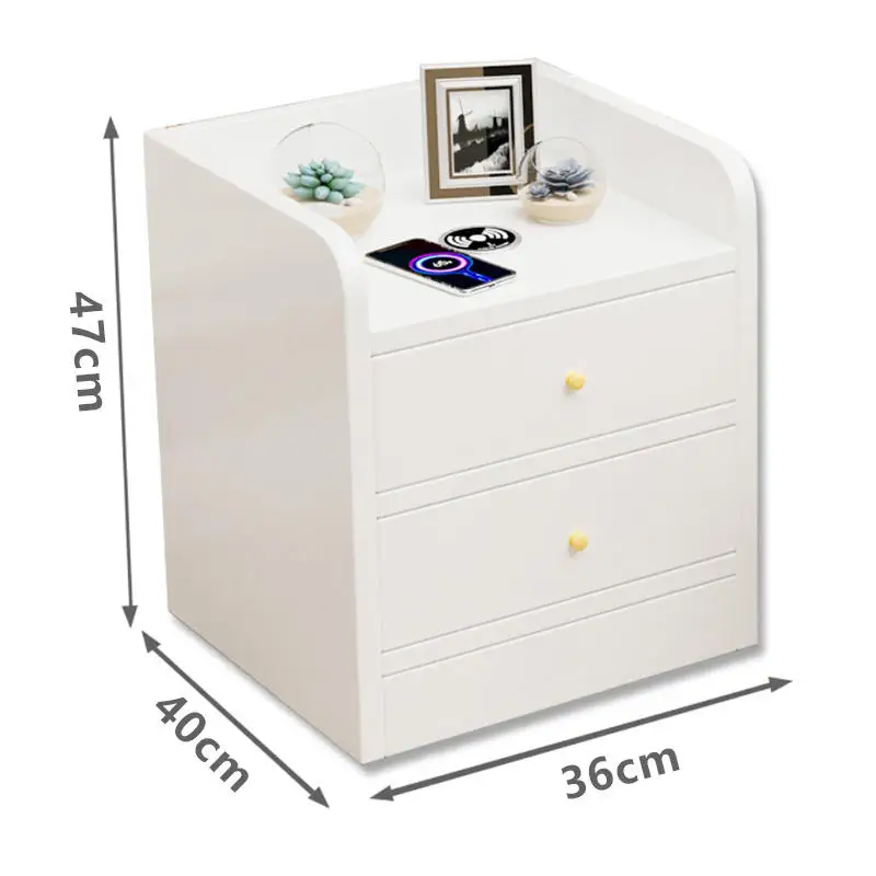 Modern mobile phone wireless charging night stand bedside table charger inside with wireless charging