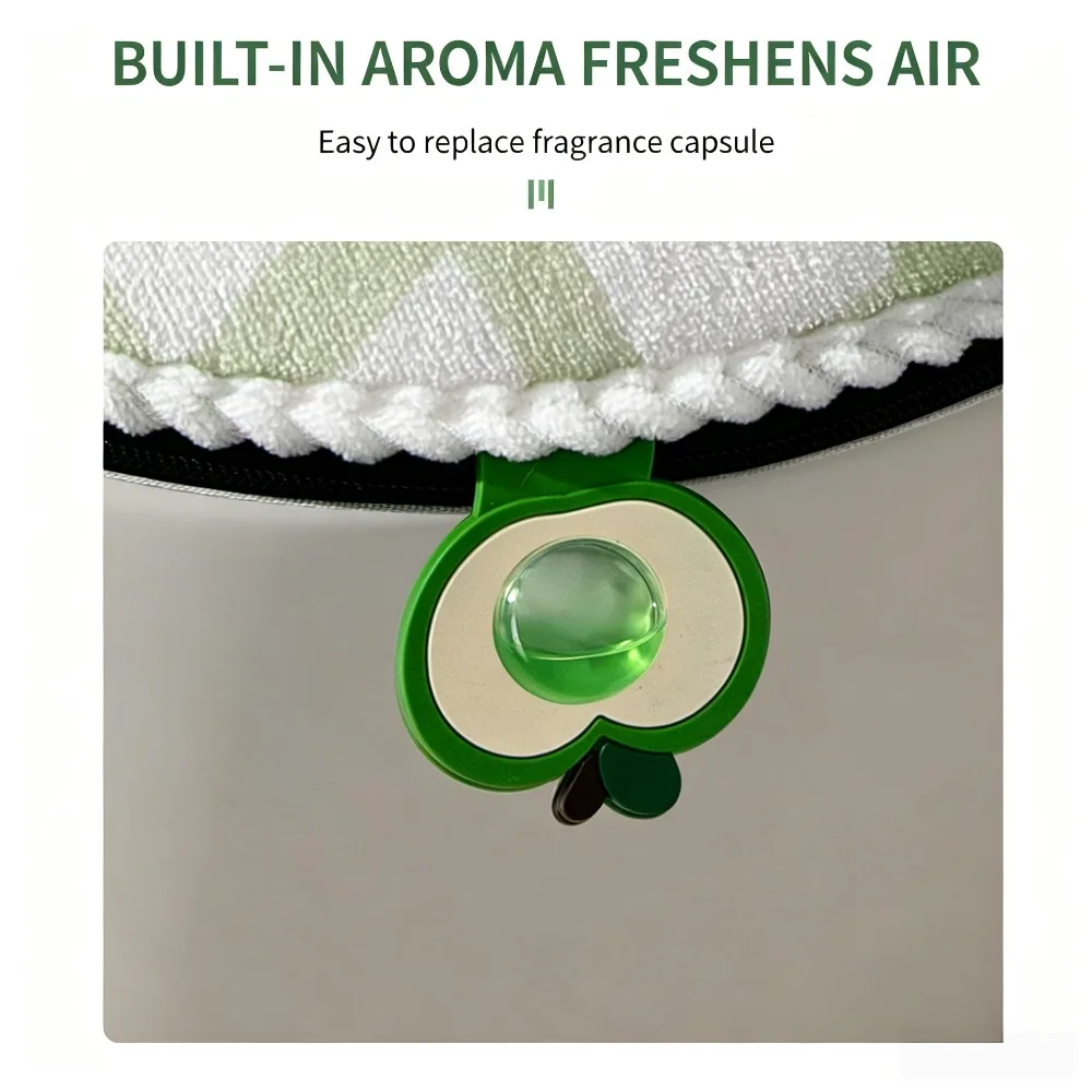 Toilet Seat Cover with Backrest, Soft Warm Washable Toilet Cushion with Aromatherapy Scent Pod for Bathroom