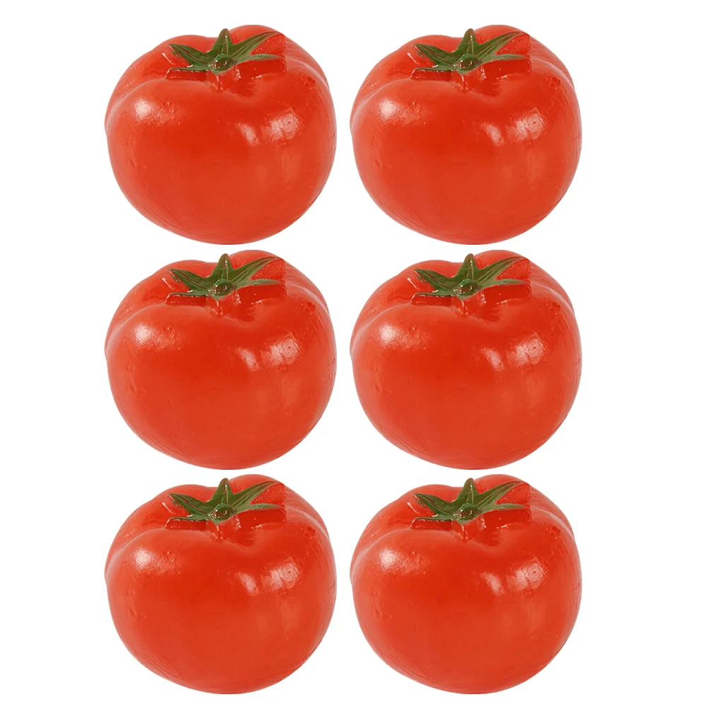 6pcs Mini Artificial Pvc Cherry Tomato Props Fake Fruit Model Fake Cherry Tomato Decoration Artificial Fruits For Decoration Lif