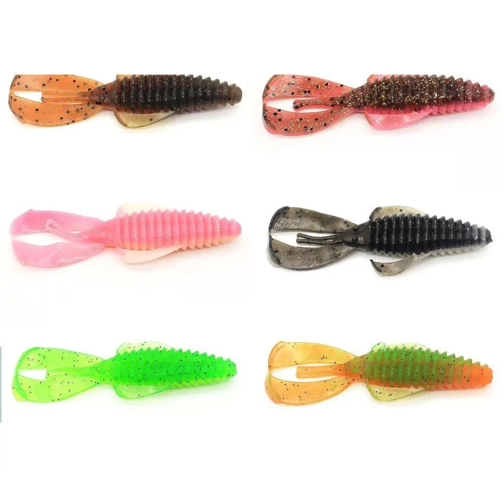 

10PCS Fishing supplies 8cm/4.5g Soft Lure Worm Soft Shrimp Swimbait Jigs Wobbler Biomimetic Silicone T-Tail Bait Jig Head