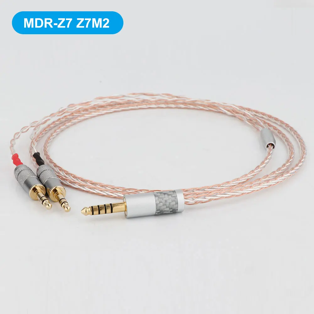 

4.mm TRRRS to 2x3.5mm TRS Headphone Plugs Balanced 8 Core Litz Braid Headphone Upgrade Cable for MDR-Z7 Z7M2 MDR-Z1R D600 D7100