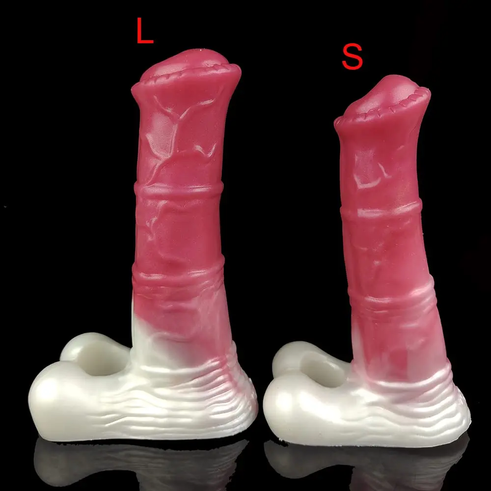 Resuable Penis Sleeve Extender Silicone Horse Cock Sleeve Extension Sheath Band Elastic Ring Men\'s Testicle Ring Male Sex Toy-Sm