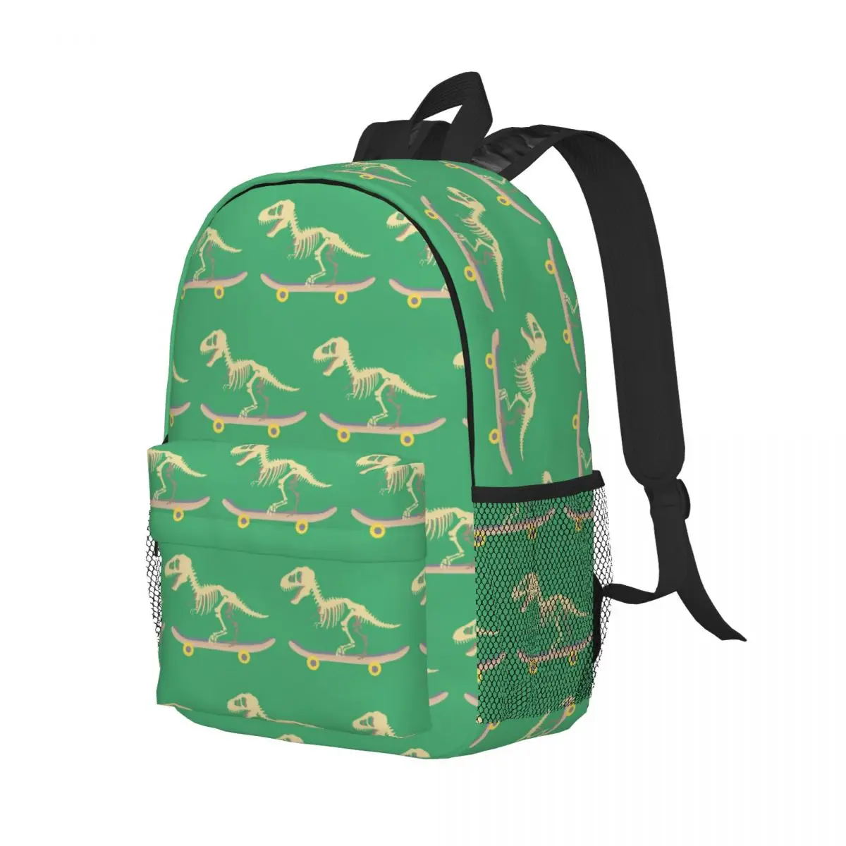 

Skateboarder Dinosaur Backpack Student Boys Girls BookBag Children School Bag Computer Shoulder Bags for Men Women
