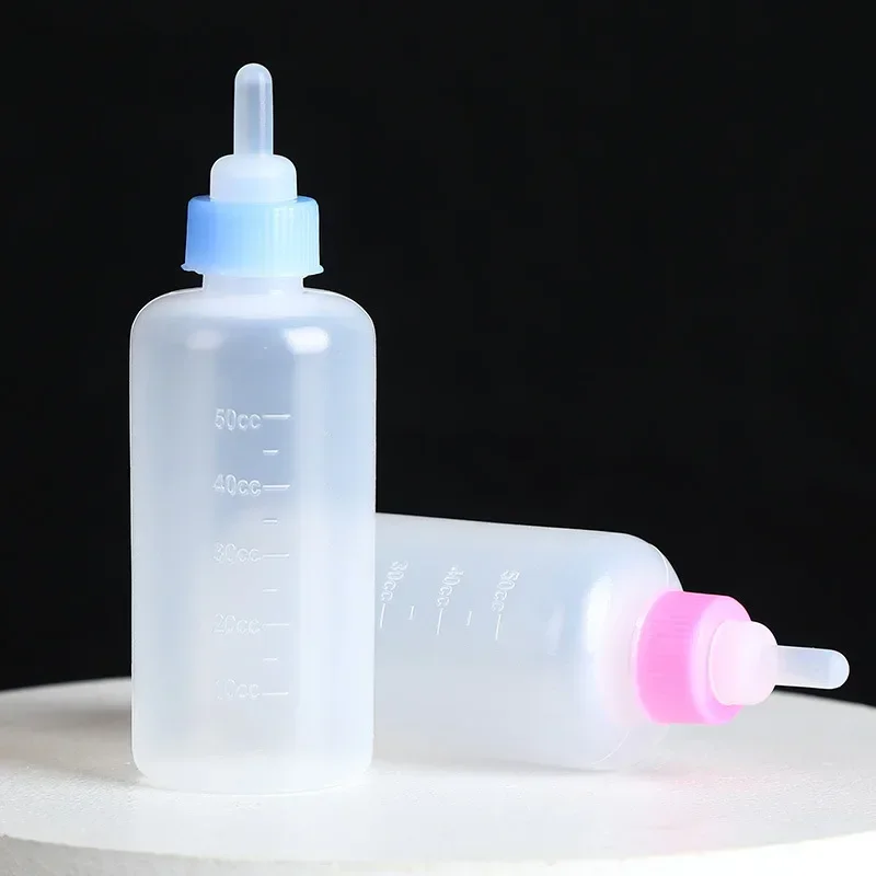 60ml Pet Nursing Milk Bottle Kits Nursing Bottle Mini Nipple Cat Feeding Bottle for Newborn Small Animal Kittens Puppies Rabbits