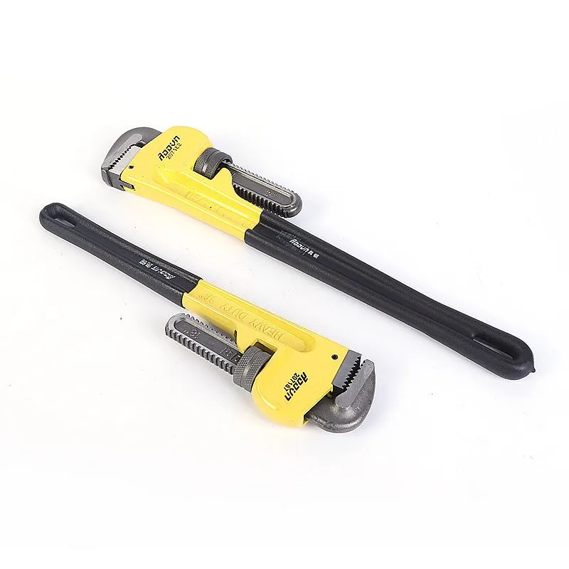 Heavy Duty Pipe Wrench 45 Steel Dual Color Handle Multifunctional Water Pipe Pliers