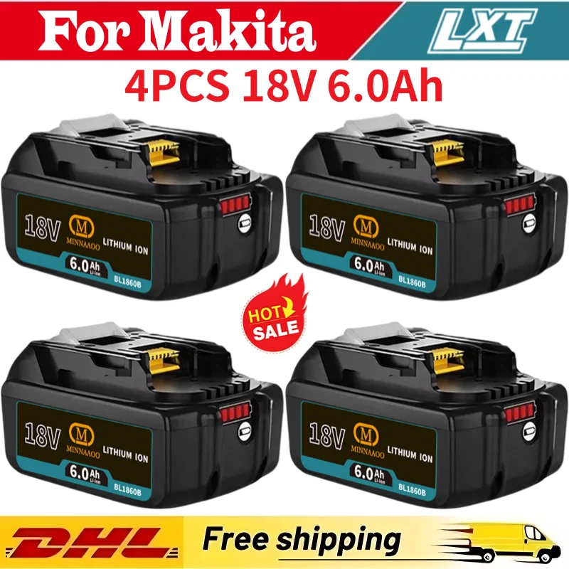 

100% Genuine For Makita 18V battery 6Ah/5Ah rechargeable,replaceable Makita Power tool battery BL1850B BL1860B BL1840B BL1815B