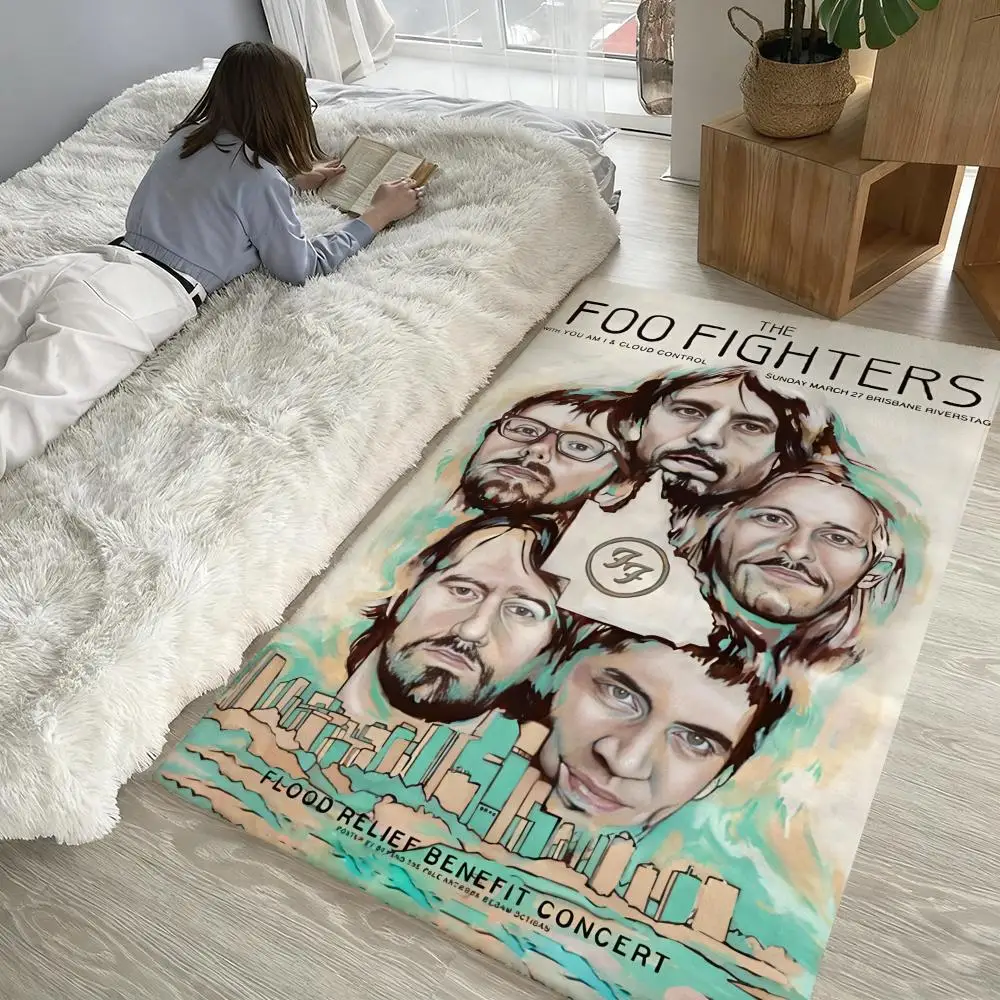 

Heavy Rock Band-F-Foos Fighters Floor Mat Soft Thickened Non-Slip Door Mat for Living Room Home Decor Flannel Rugs
