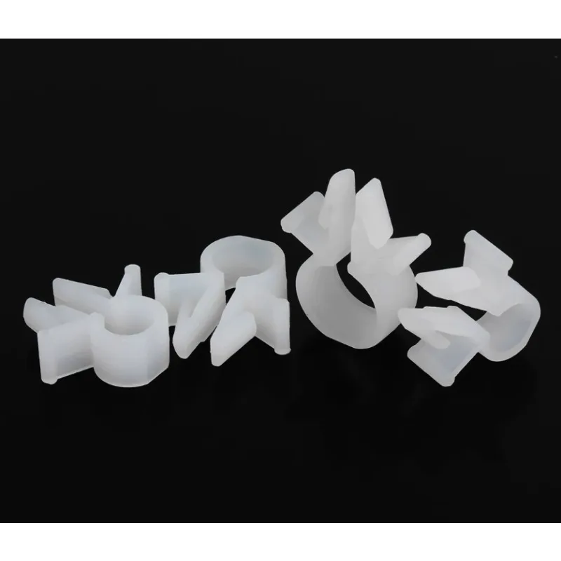 White PC Board Fixed Cable Clamp Plastic Circle Round Cable Tie Holder Wire Harness Clamp Fixed Seat Tie Mount Clip