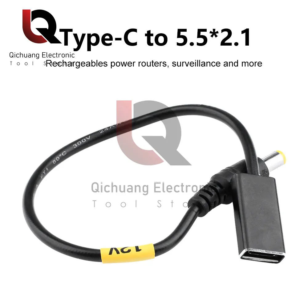 DC 5V do 9V / 12V Boost Data Cable USB / Type-C Port do 5,5*2,1mm Okrągły otwór PD / QC 3.0 Szybkie ładowanie Deception Kabel ładujący