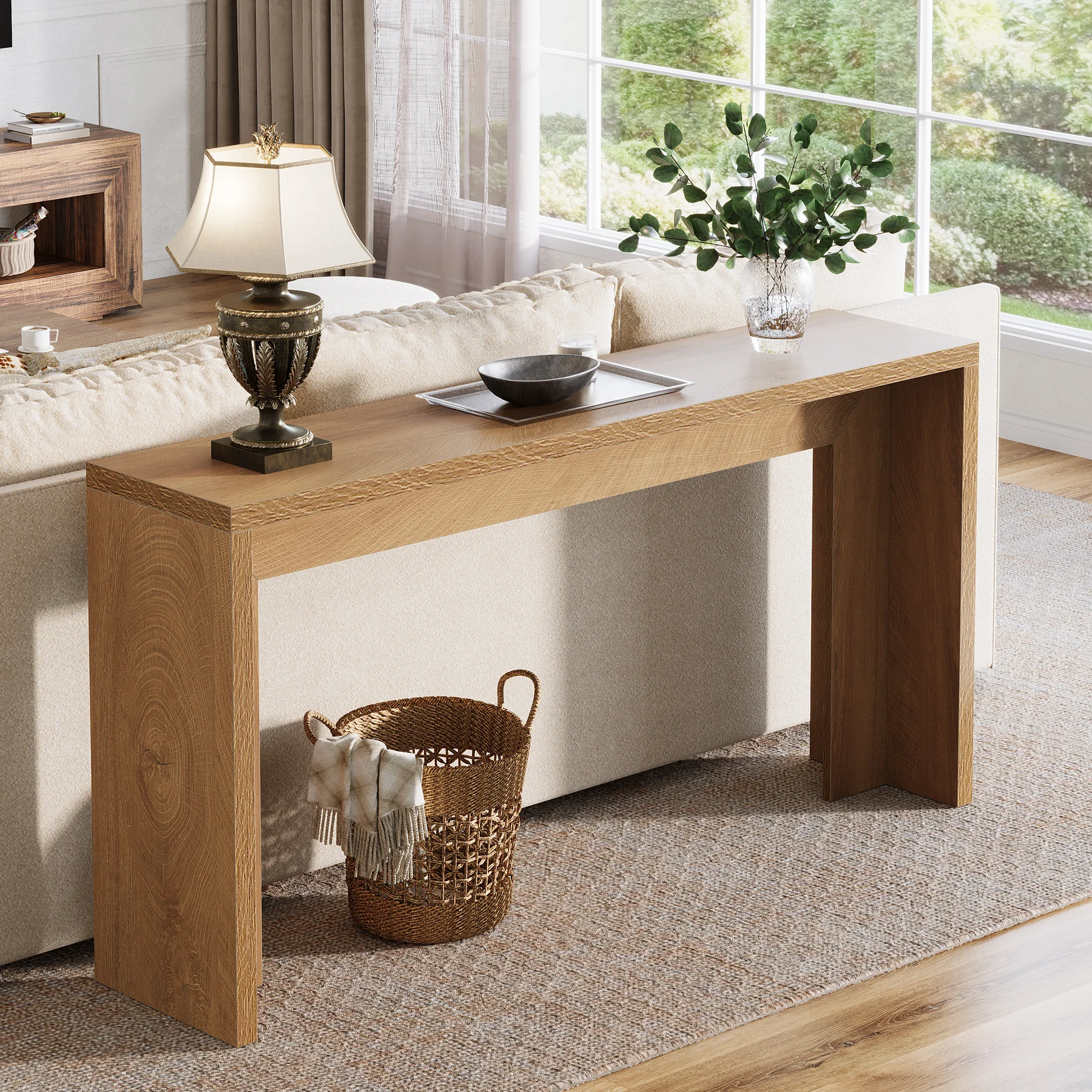 Tribesigns 55インチ ファームハウスコンソールテ - Woodworking Veneer のレビューと価格