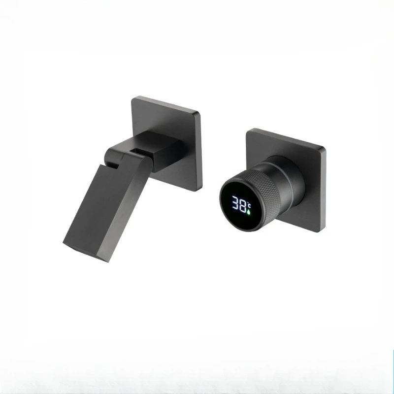 

Copper Built In Foldable Digital Display Swing Mixer Basin Faucet Hot Cold Water Hotel Project
