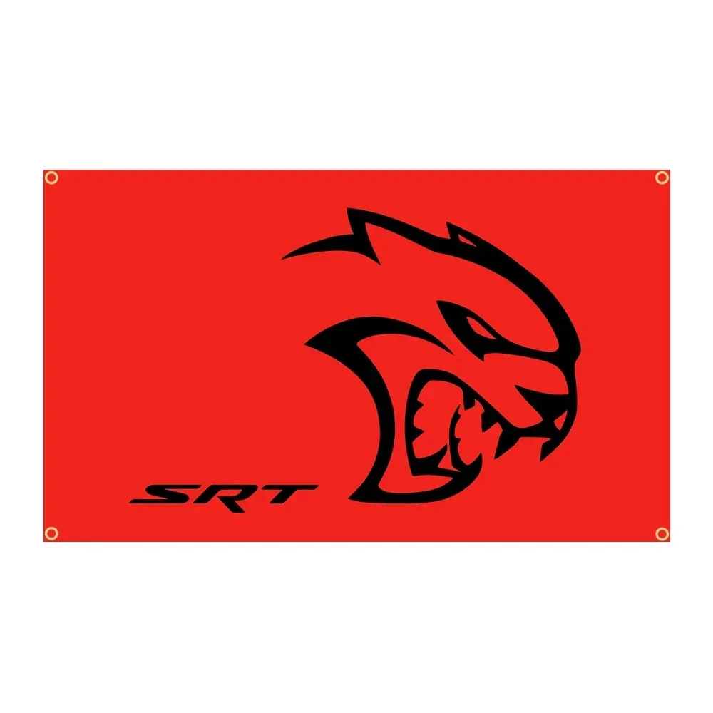 Q 3x5ft Srt Hellcat Demon Ontwijk Uitdager Auto Racevlag Banner -Ft Vlaggen Decor, Vlag Decoratie Banner Vlag Banner