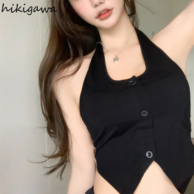 Sexy Bandage Bow Y2k Tops 2024 Women Clothing Sleeveless Tunic Summer Vest Fashion Korean Camis Backless Harajuku Crop Tanks