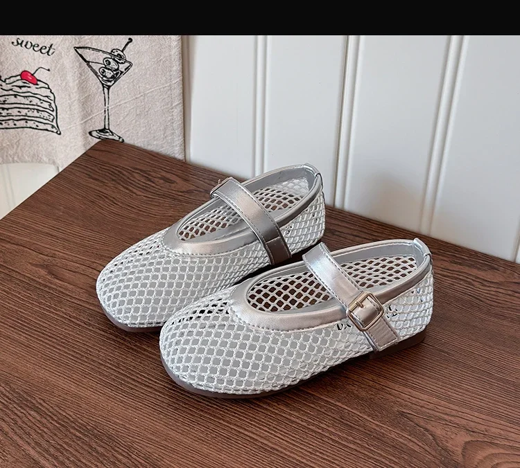 JGSHOWKITO Kleinkind Mädchen Mesh-Sandalen Sommer Knöchelriemchen-Schuhe Rutschfeste Kinder Prinzessin Outdoor Strand-Sandalen Netz Atmungsaktiv Weich – Detail 2