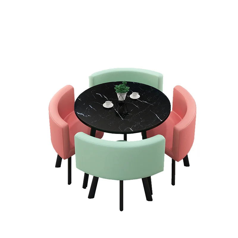 

Round table, Nordic, milk tea shop, tables and chairs, dining tables and chairs, combination, office, negotiatio