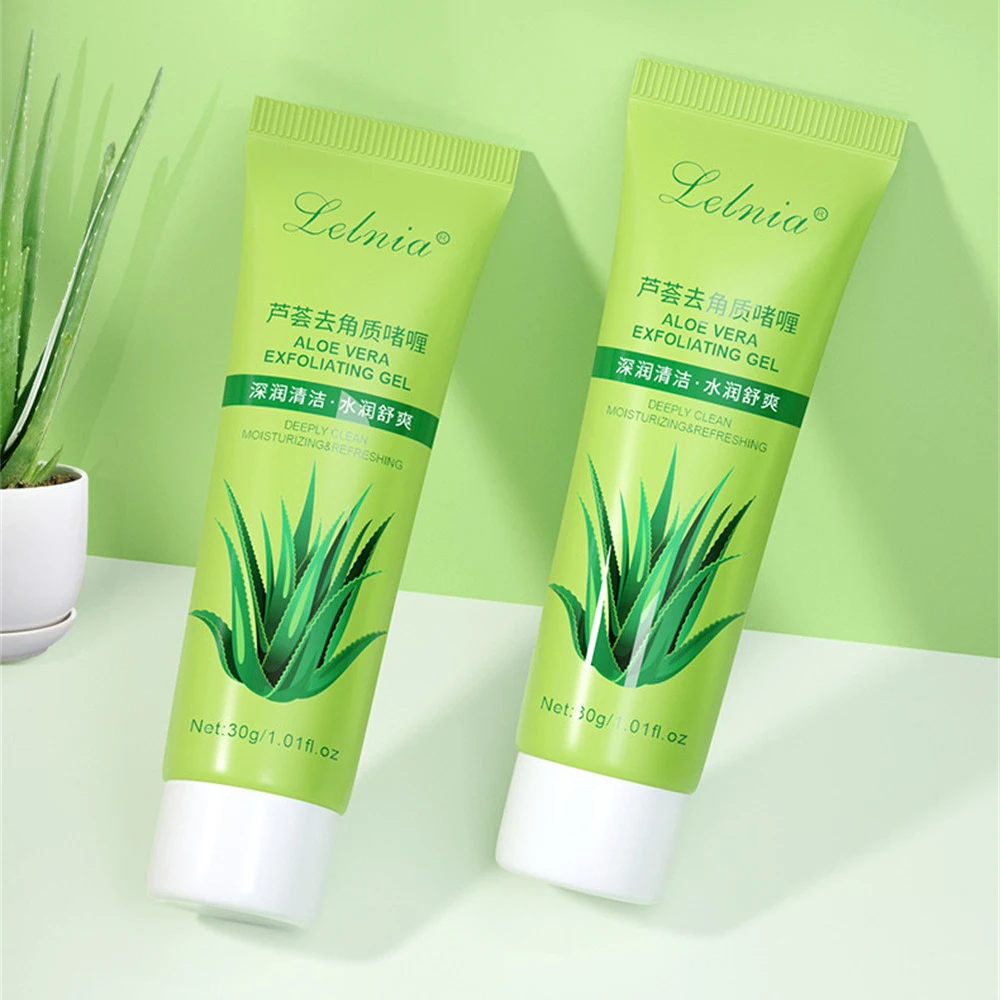 1/2PCS Aloe Vera Exfoliating Gel Moisturizing Aloe Extract Facial Cleansing Body Scrub Gel Purify Pores Smooth Tender Skin Care