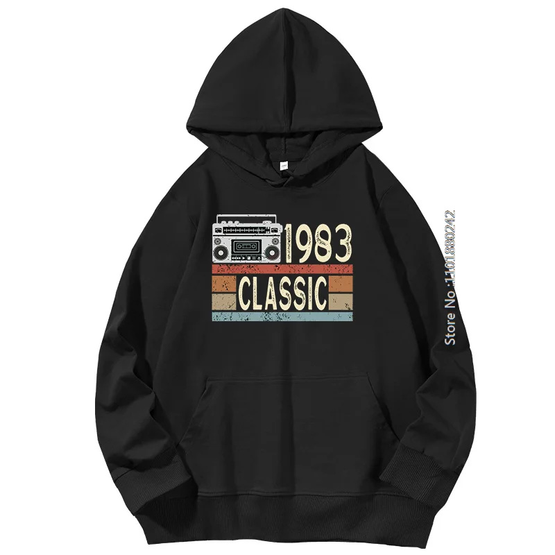 1983 Birthday Gifts Fashion New In Sweatshirts Retro Radio Graphic Hooded Sweatshirts Spring Autumn Essentials Pullovers Hoodie