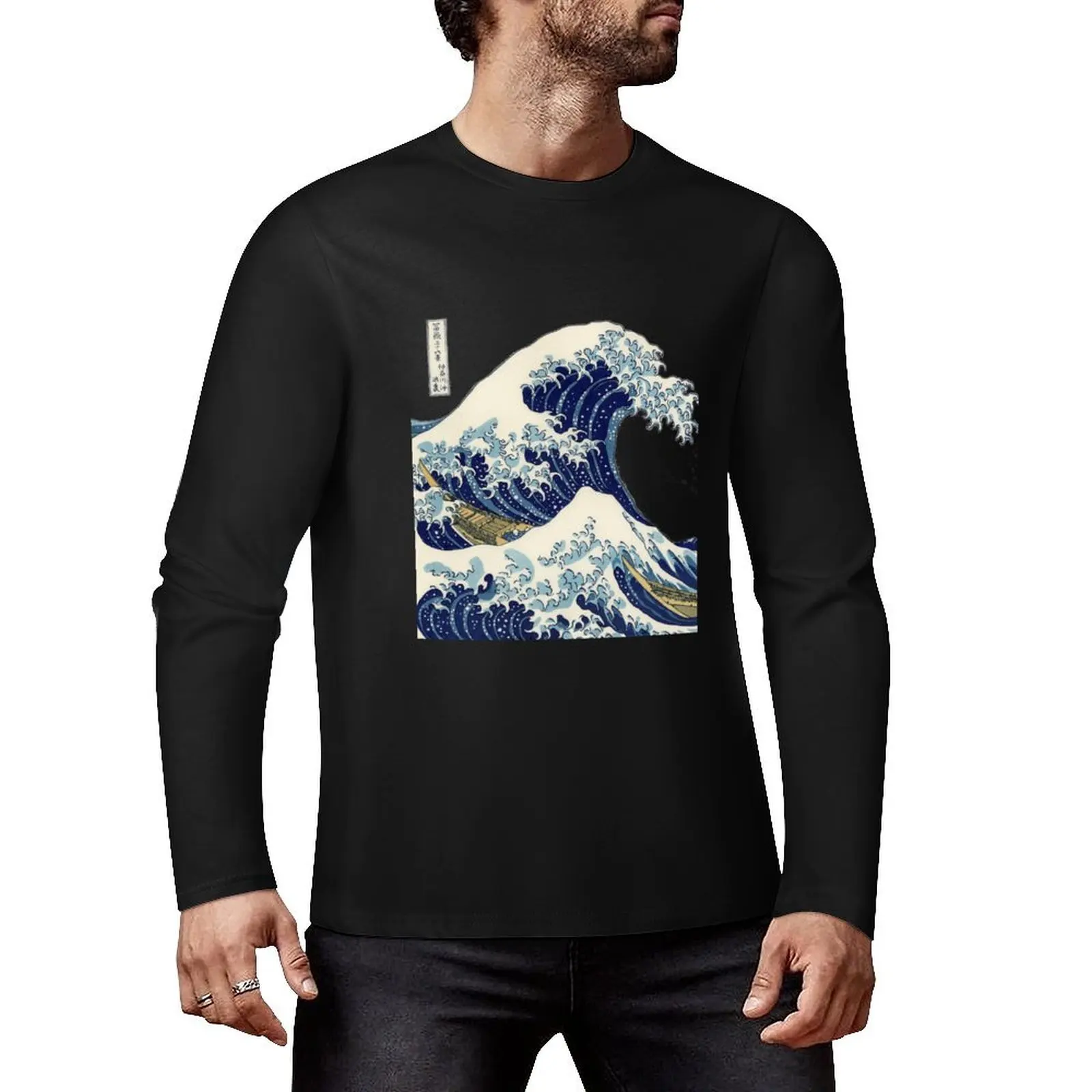 The Great Wave Off Kanagawa Transparent Long T-Shirt vintage t shirt anime clothes funny t shirt Men's t shirts