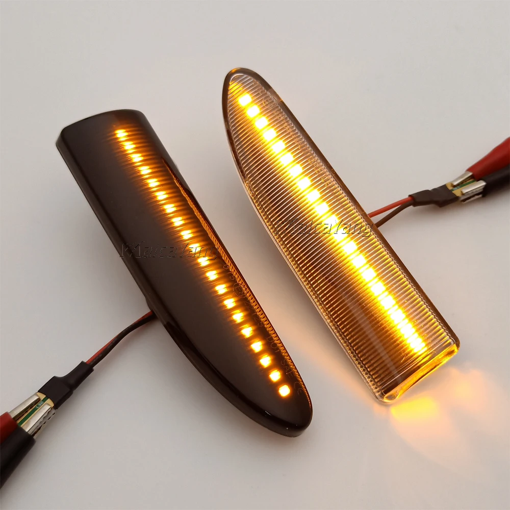 2pcs LED แบบไดนามิกไฟเลี้ยวด้านข้าง MARKER Light Sequential Blinker Light Amber Side MARKER Fender สัญญาณสําหรับ Jaguar X-Type