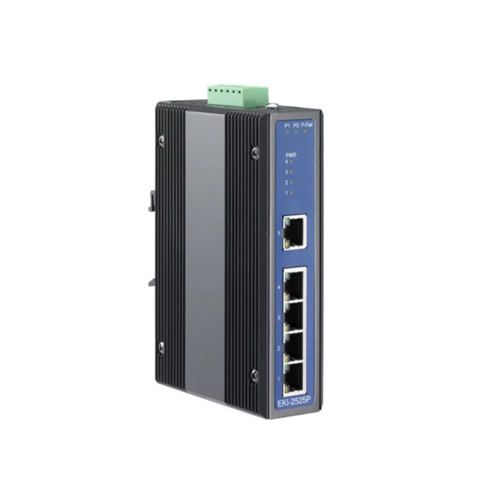 EKI-2525P 10/100 Mbps 5 Port DIN-rail Wall Mount Industrial PoE Ethernet Network Switch