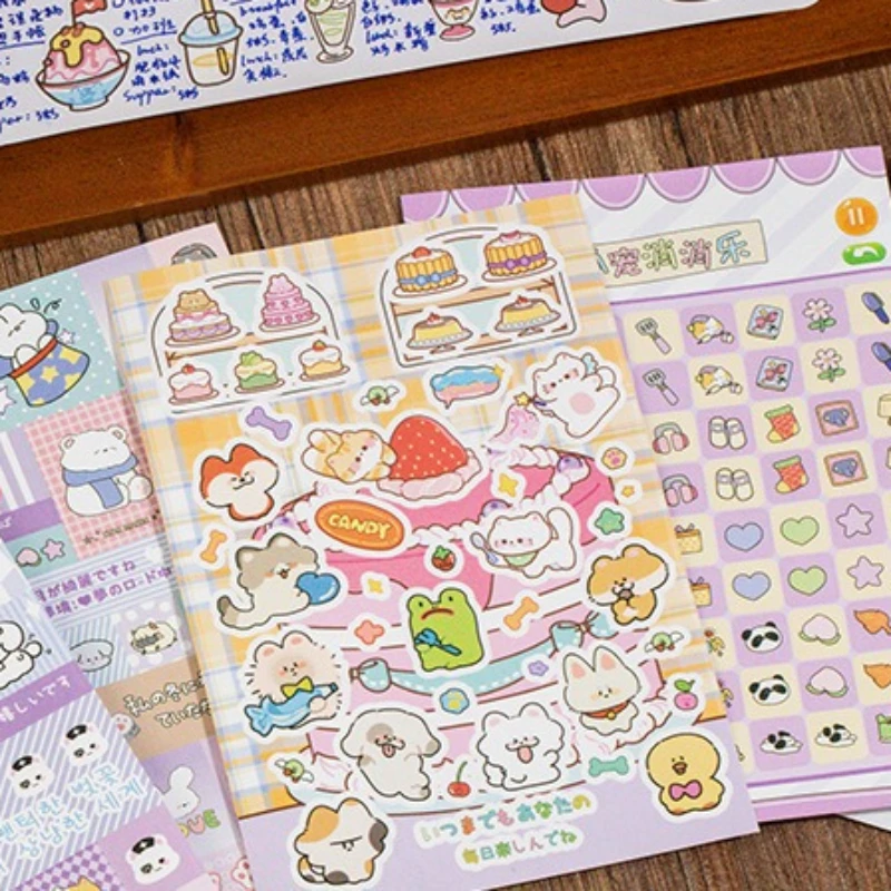 20Pcs Cute Cartoon Animal Universe Sticker Book Kid's Scrapbook Journal Planner DIY Decoration Kawaii Phone Case Water Cup Decal