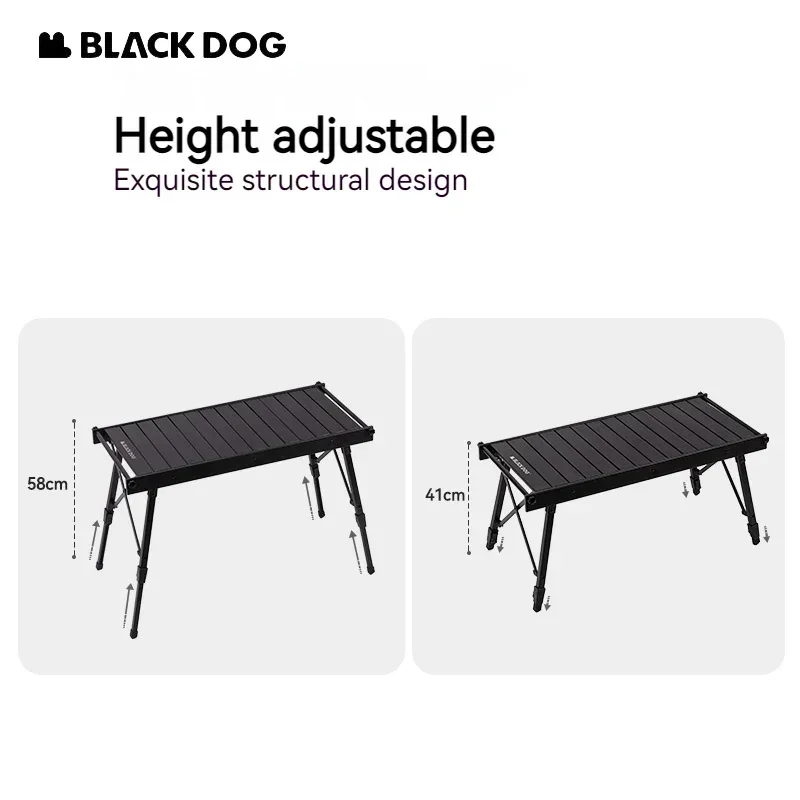 Imagem -06 - Blackdog Folding Igt Roll Table Mesa Ultraleve para Acampamento ao ar Livre Praia Desktop Removível Altura Ajustável Rolamento de Alumínio 40kg