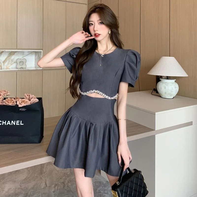 

Sweet And Spicy ort Sve Diamond Embellied Выдалбливаемая облегающая юбка трапециевидной формы с высокой талией на молнии Базовая модель