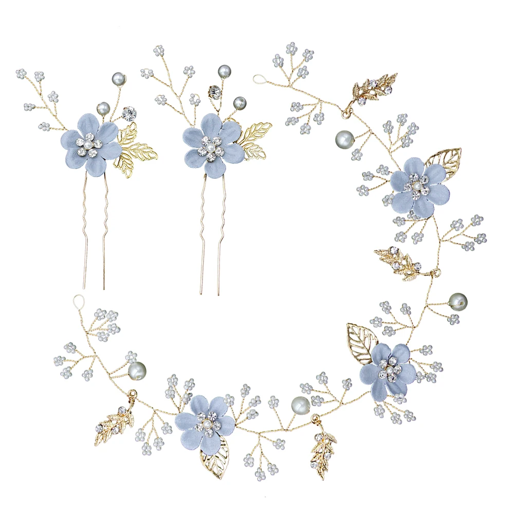

3 PCS Hairband Set Decorations European American Wedding Bridal Accessories Crystal Pin Bride Hairpins for Women Girls