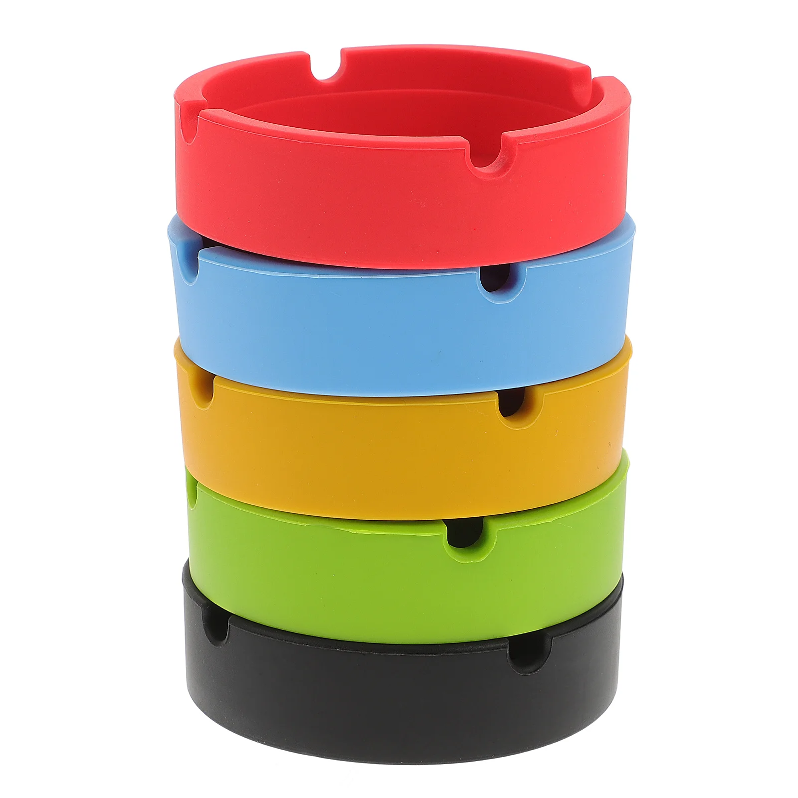 

5pcs Silicone Ashtray Round Unbreakable Heat Resistant Non Toxic Odorless Easy Clean For Home Room Bedroom Decor