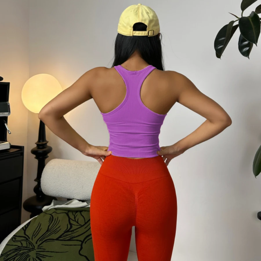 Sport-Kurzweste Ärmellos, Atmungsaktiv, Schweißabsorbierend, für Laufen und Fitnesstraining Yoga-Bekleidung – Detail 22