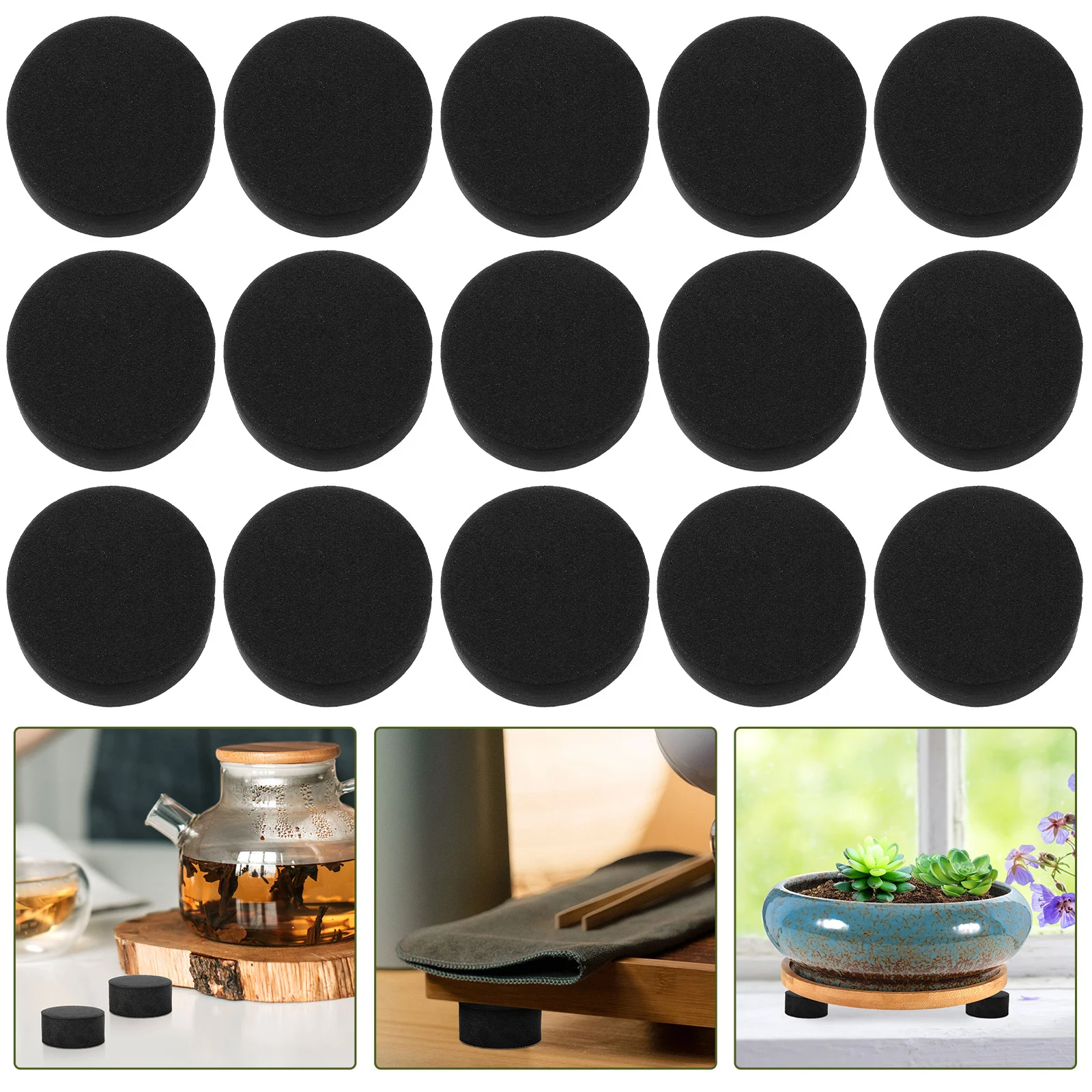 

100pcs Tea Tray Nonskid Risers Flowerpot Round Feet Self-Adhesive Plant Riser For Indoor Outdoor Garden Pot Elevator Anti-Skid