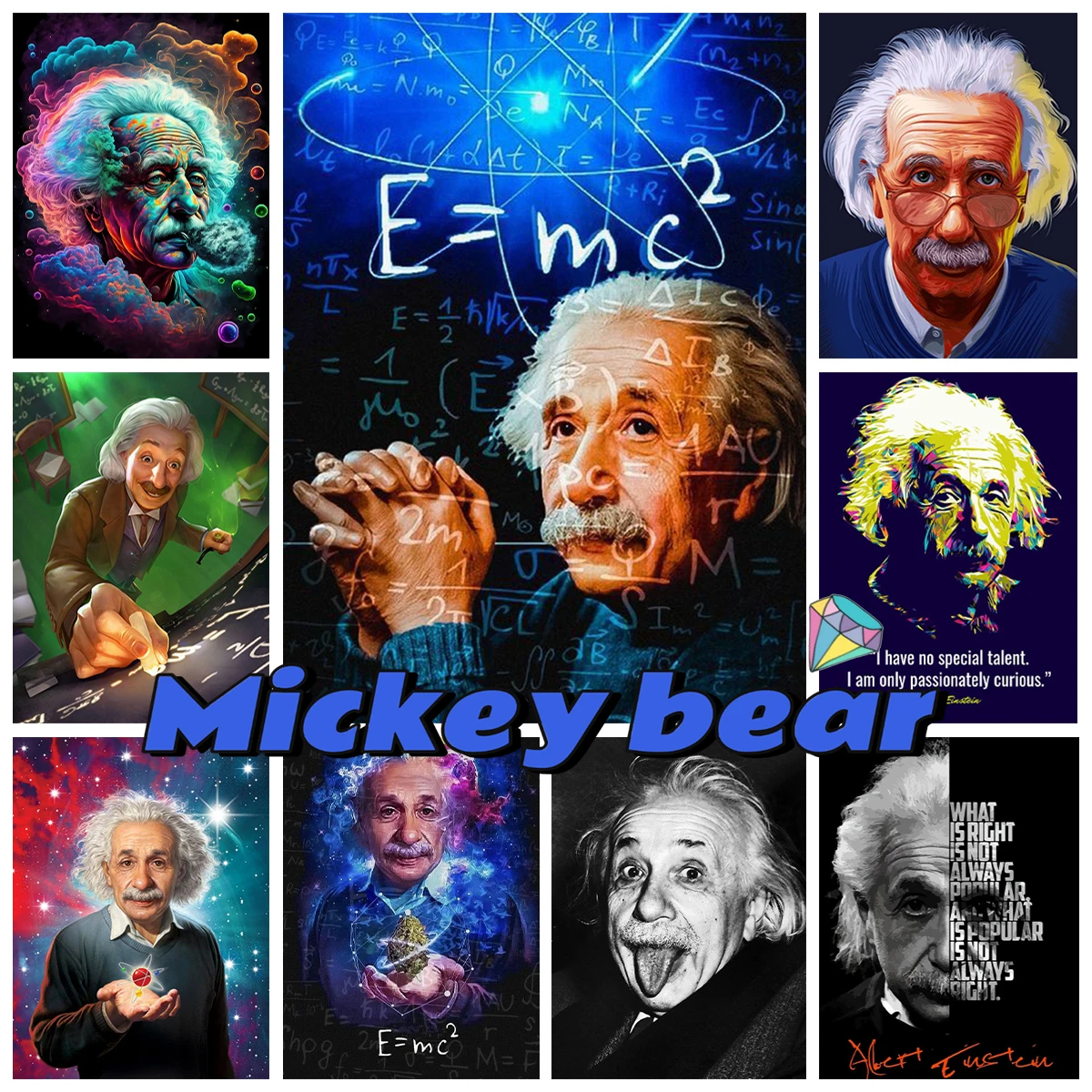 

Famous Scientist Diamond Painting Kit Physicist Diy Diamond Embroidery Cross Stitch Portrait Interesting Handmade Home Decor