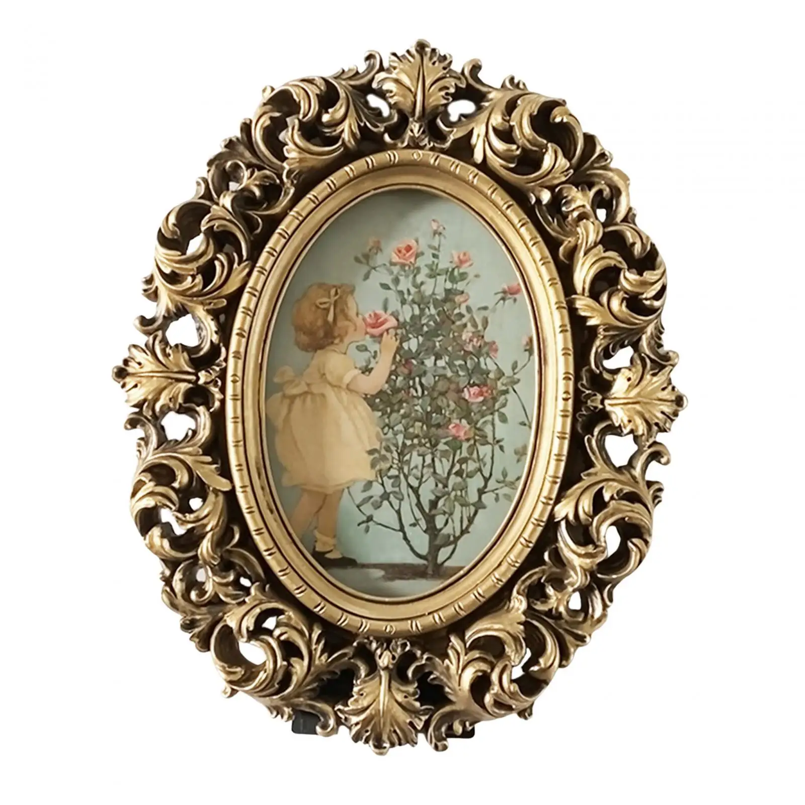 European Style Picture Frame Desktop and Wall Decorative Embossed Resin Elegant Vintage Photo Frame for Living Room Home Decor