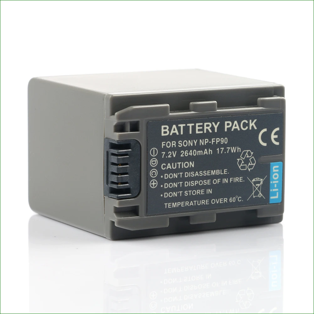 Per Sony NP-FP90 2640mAh Batteria agli ioni di litio ad alta capacità compatibile con DCR-HC19E DCR-HC18E DCR-HC17E DCR-HC16E DCR-DVD905E