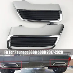 Chrome Rear Exhaust for Peugeot 3008 5008 Muffler Tail End Pipe Cover Access Active Allure 2017 2018 2019 Car Styling 2PCS ABS