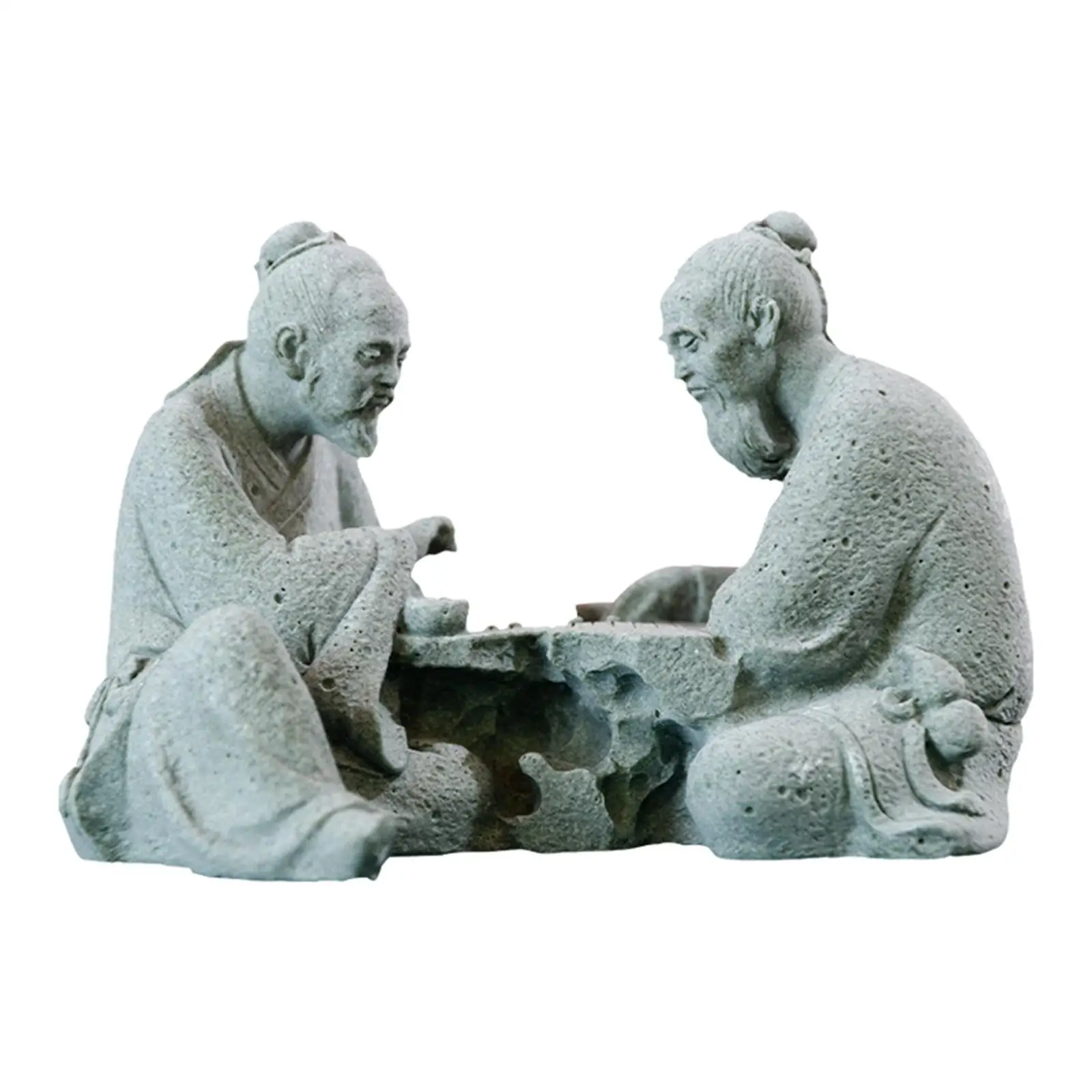Resin Fish Tank Traditional Poetry Figurine Statue Home Decor Landscaping ,Salt and Fresh Water Use Durable Smooth Surface