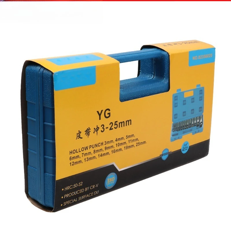 

Набор для пробивания отверстий в коже, 15 предметов, многофункциональный инструмент для работы с кожей, дырокол для ремней.