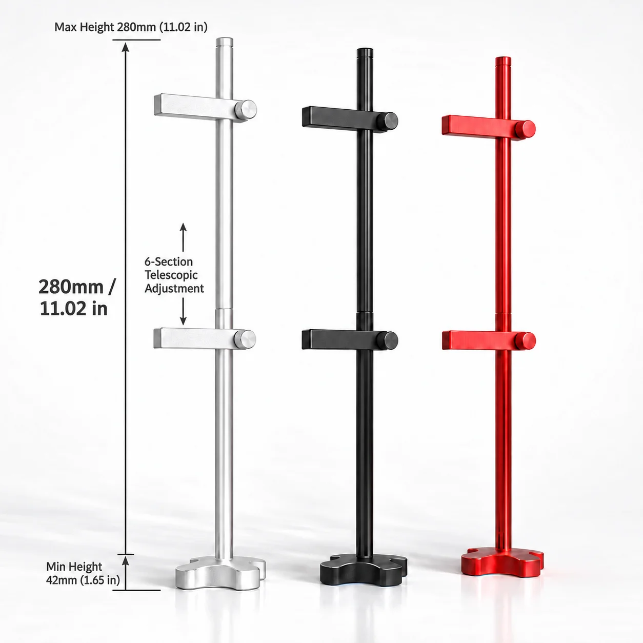 Adjustable Aluminum Anti Sag GPU Support Bracket, Video Graphics Card Stand Holder with Hidden Magnet & Anti-Slip Pad