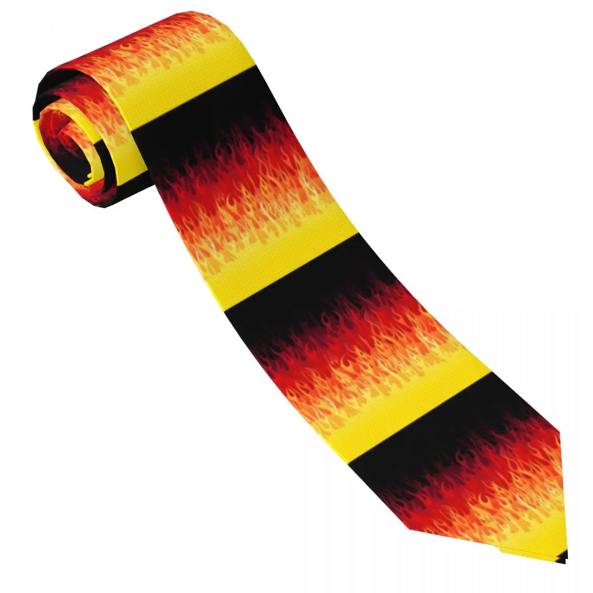 Custom Mens Red Burning Fire Racing Flames Necktie Fashion Tie For Banquet